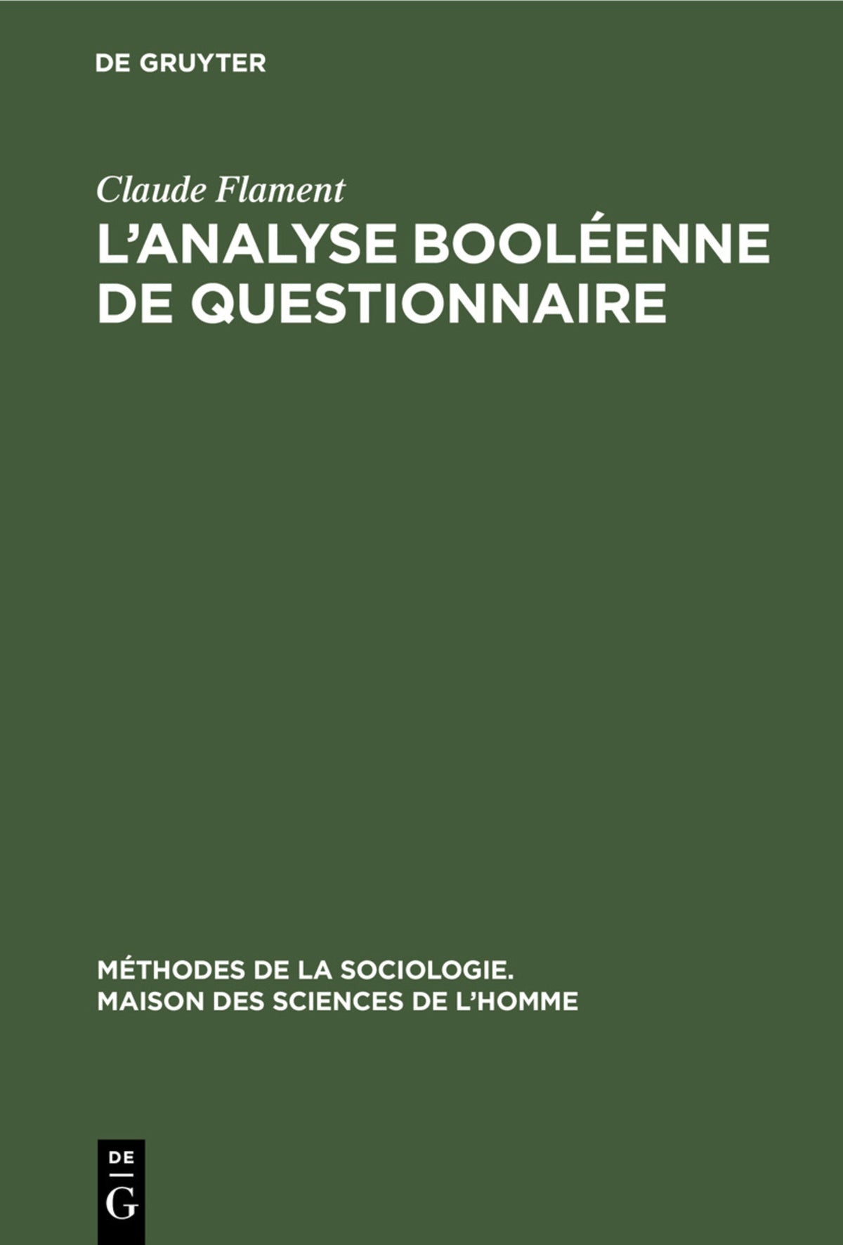 Cover image for L’analyse booléenne de questionnaire ISBN 9789027977335