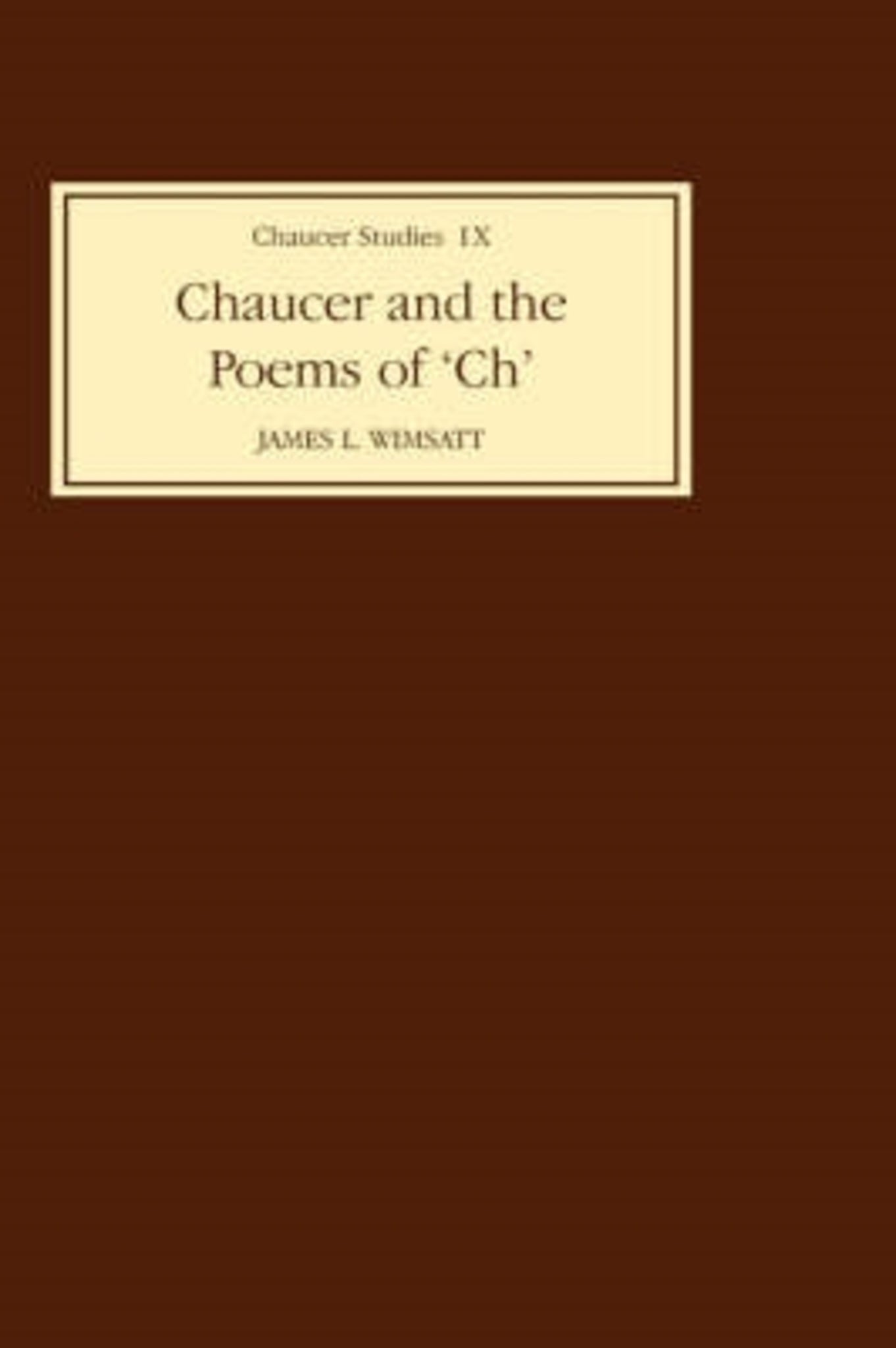 Cover image for Chaucer and the Poems of `CH' ISBN 9780859911306