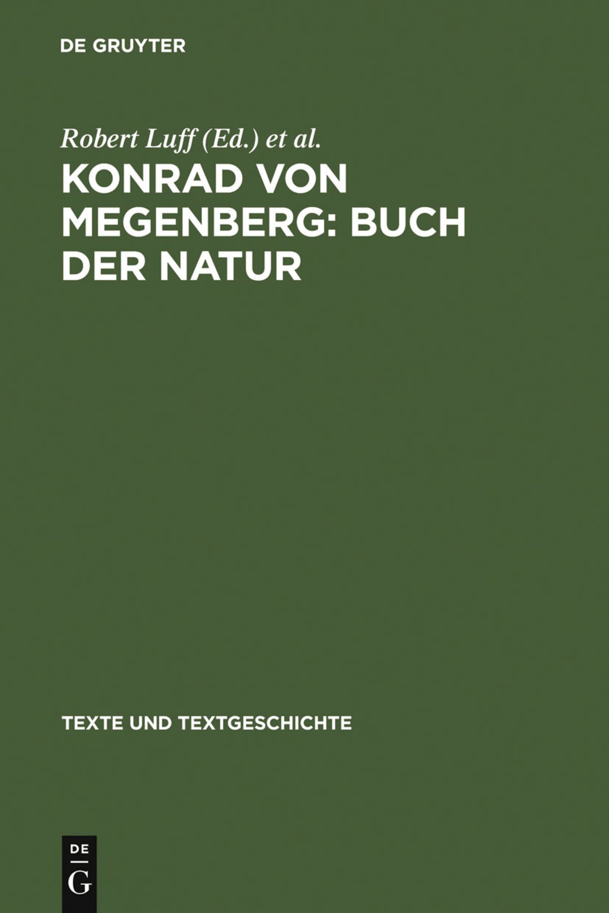 Cover image for Konrad von Megenberg: Buch der Natur ISBN 9783484360549