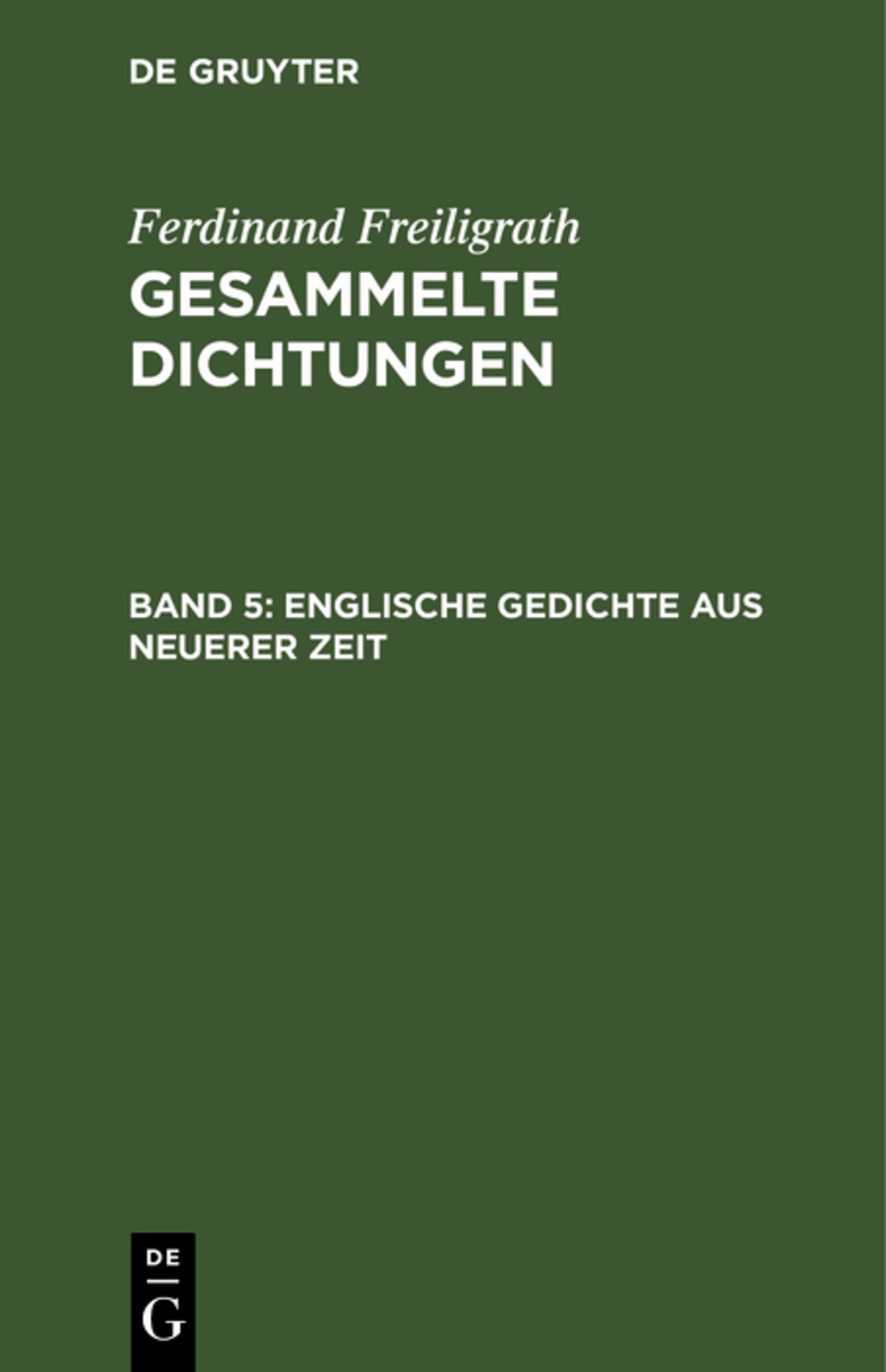 Cover image for Englische Gedichte aus neuerer Zeit ISBN 9783112379035