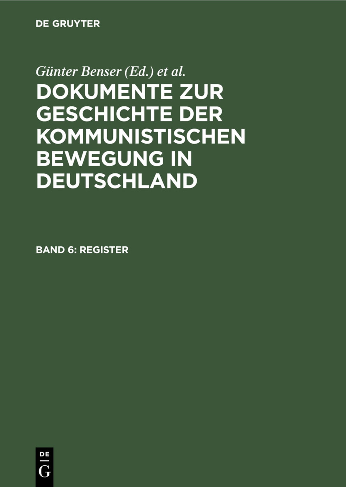 Cover image for Register ISBN 9783598111235