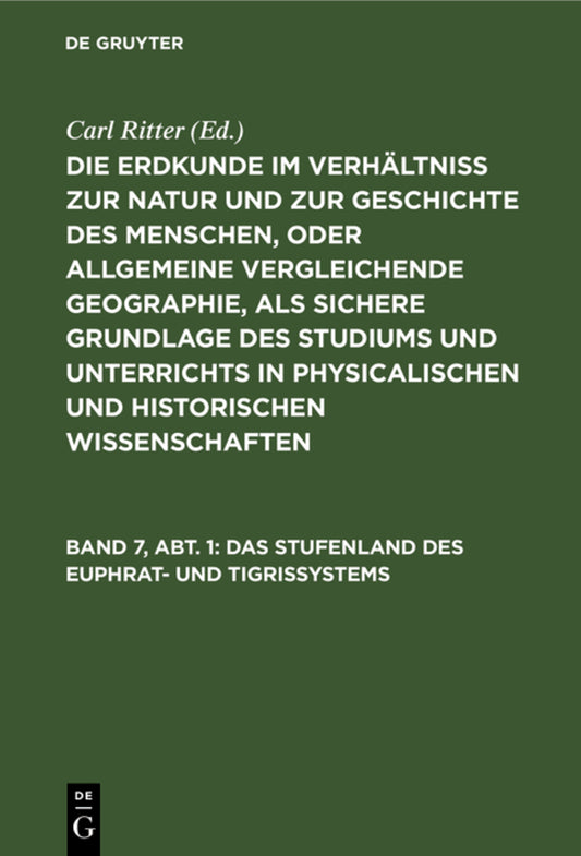 Das Stufenland des Euphrat- und Tigrissystems