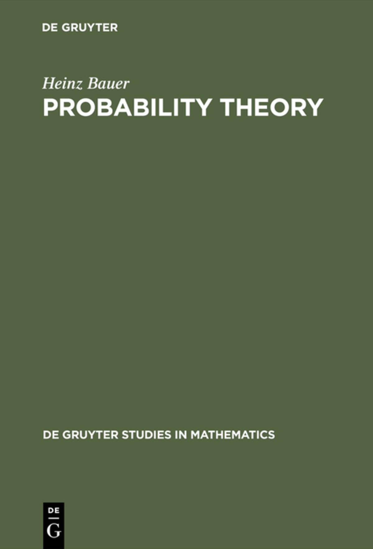 Cover image for Probability Theory ISBN 9783110139358