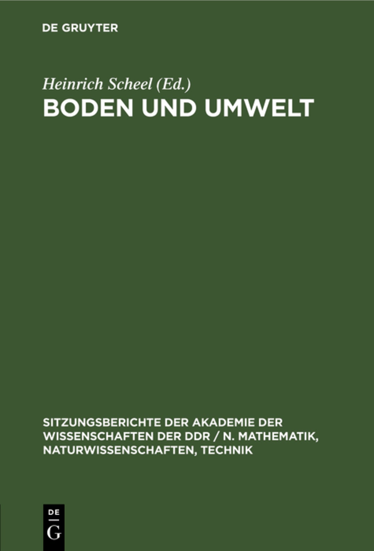 Cover image for Boden und Umwelt ISBN 9783112504277