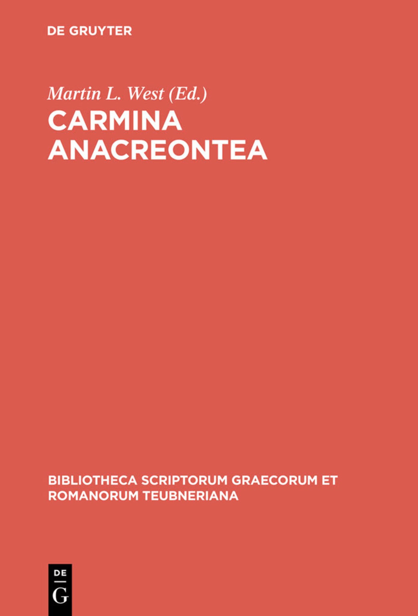 Cover image for Carmina Anacreontea ISBN 9783598710254
