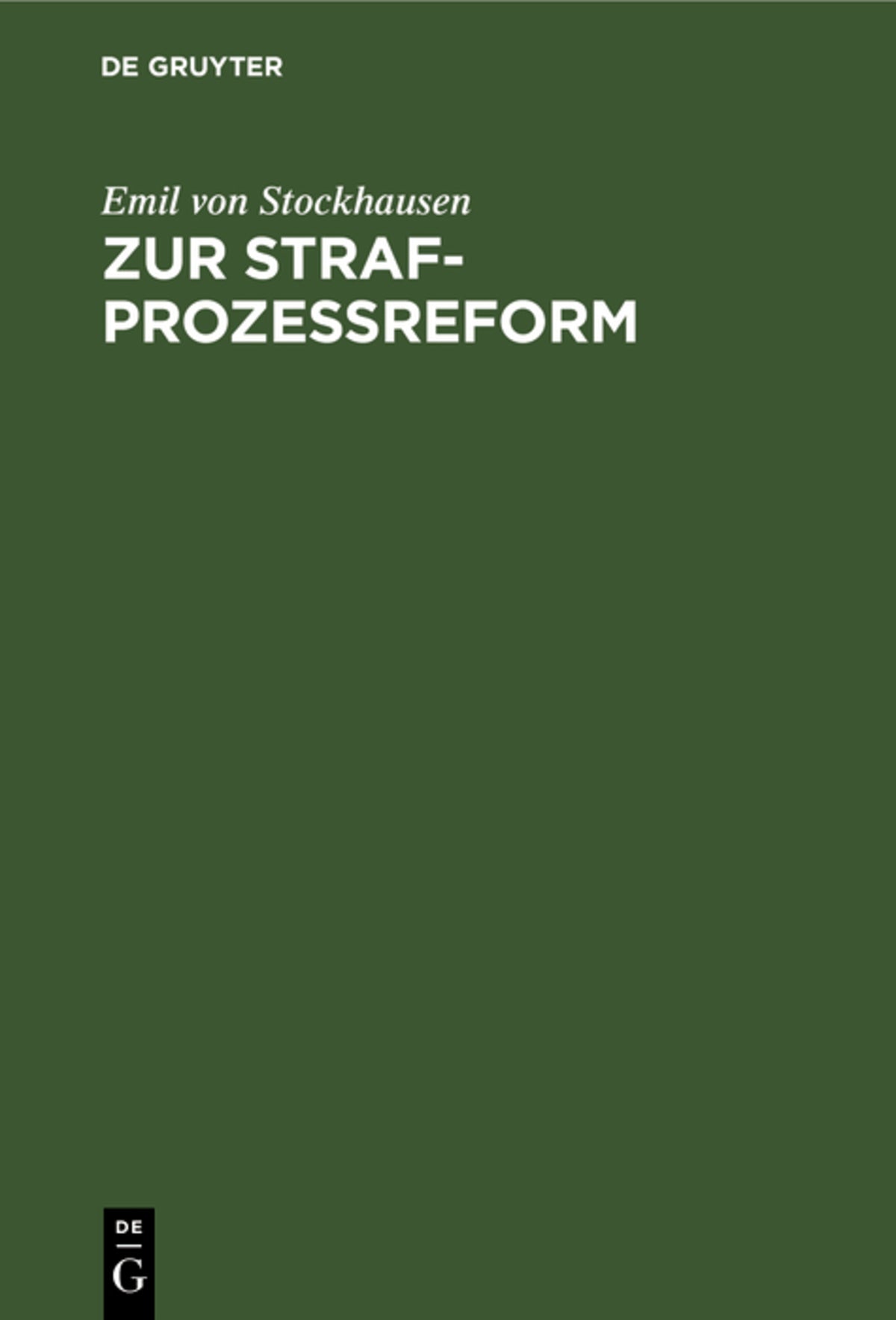 Zur Strafprozeßreform
