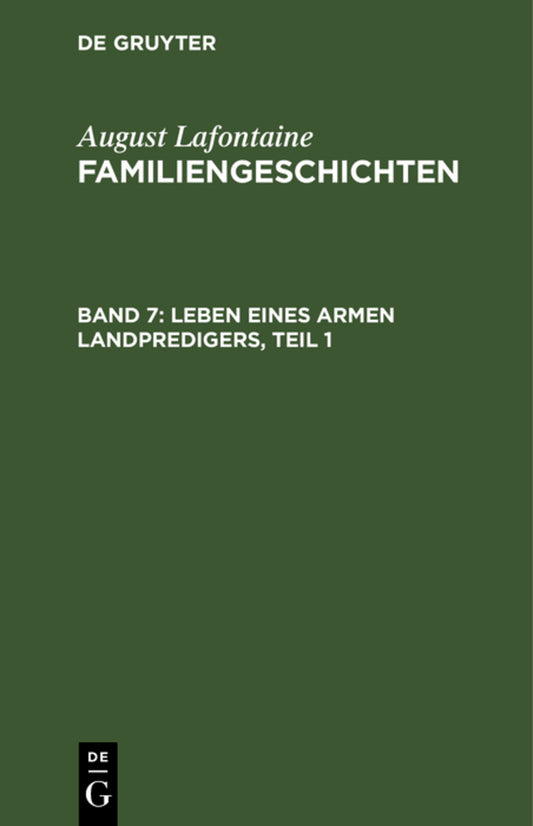 Leben eines armen Landpredigers, Teil 1