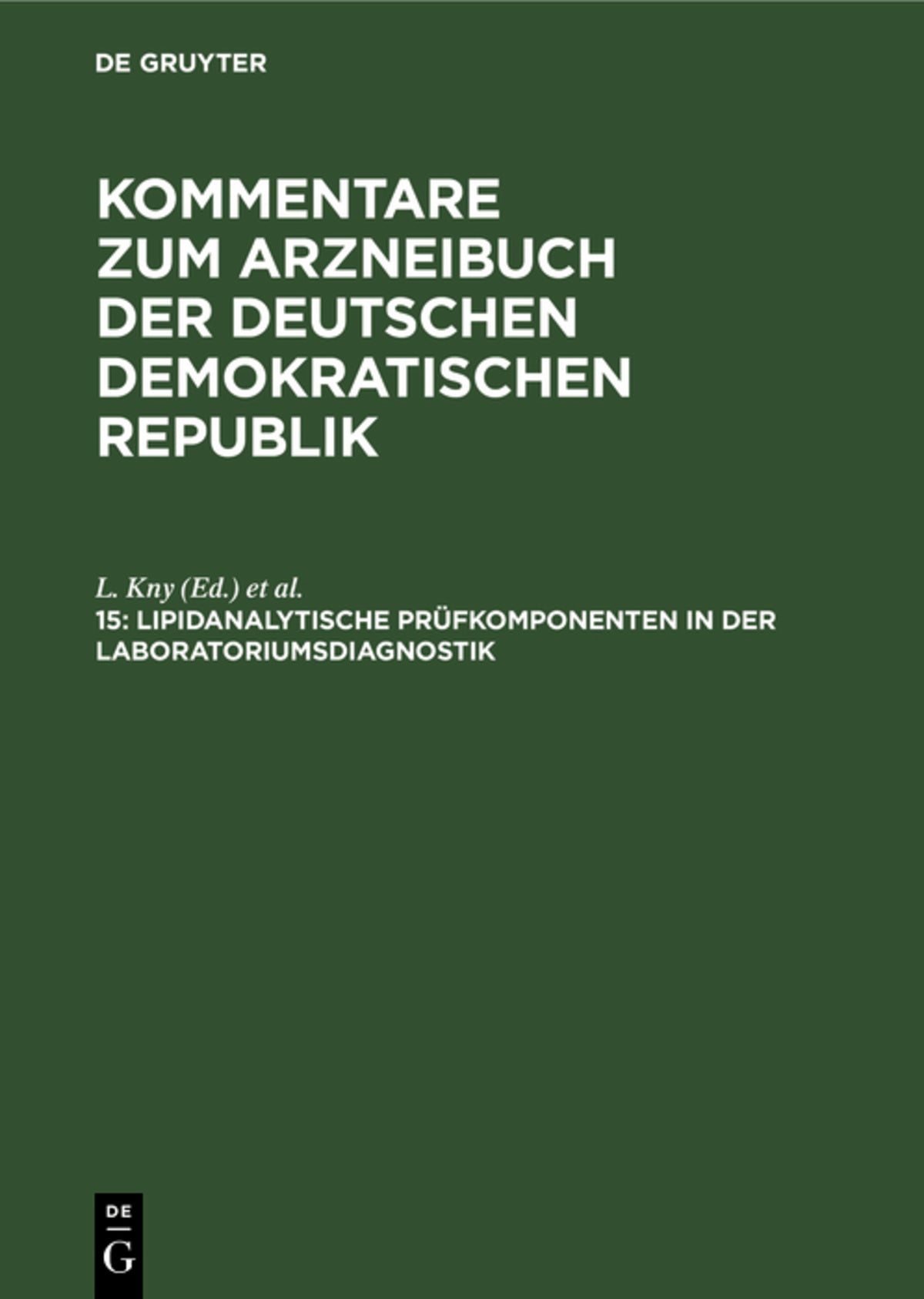 Lipidanalytische Prüfkomponenten in der Laboratoriumsdiagnostik