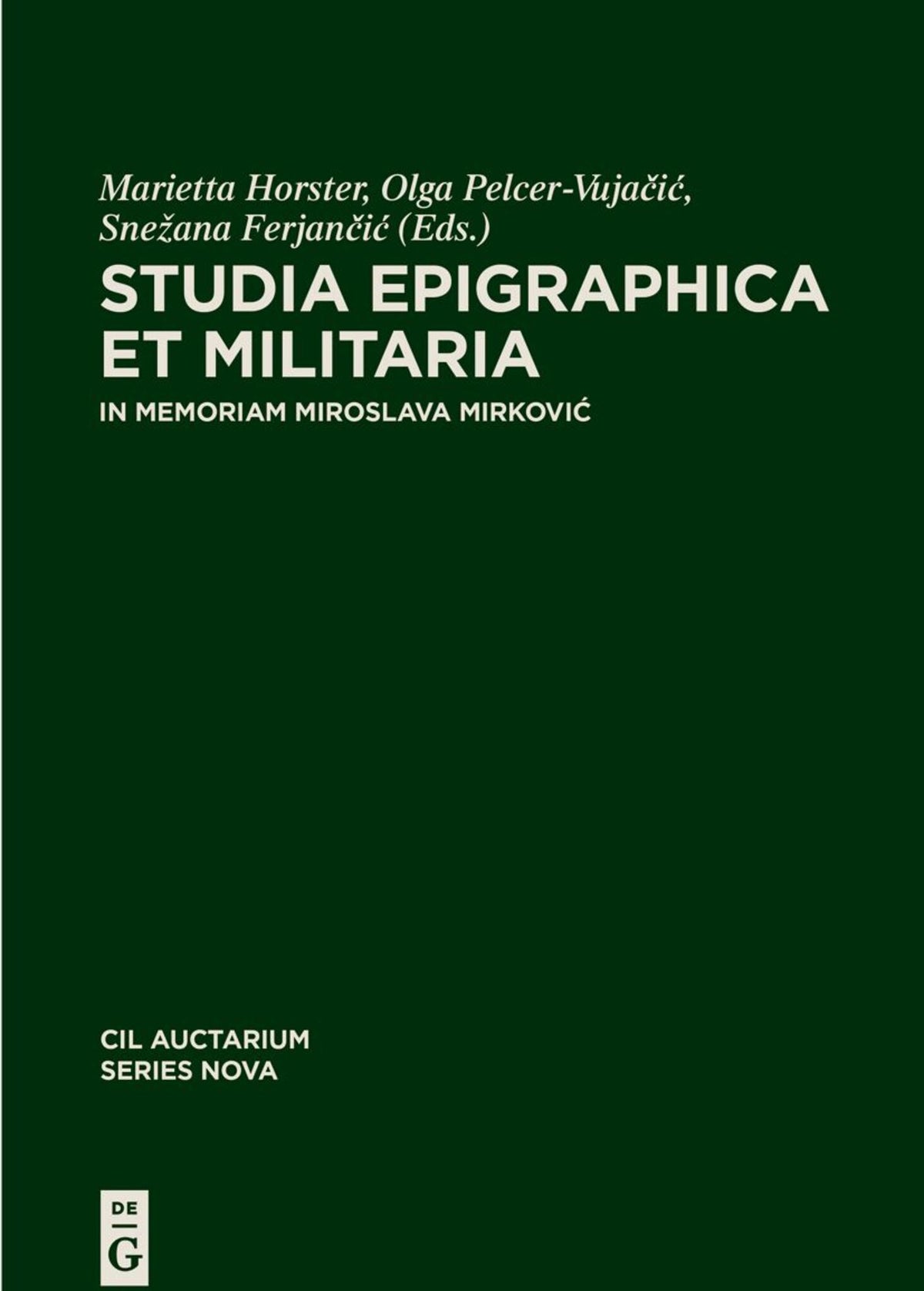 Cover image for Studia epigraphica et militaria ISBN 9783111427898