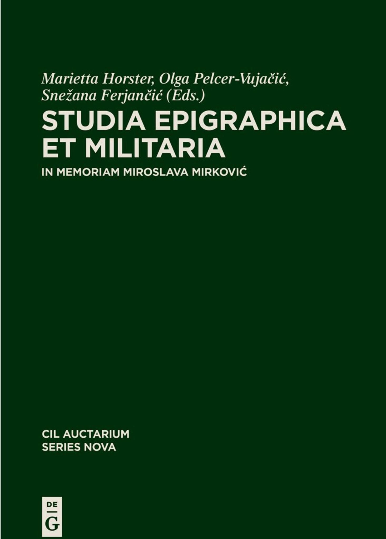 Cover image for Studia epigraphica et militaria ISBN 9783111427898