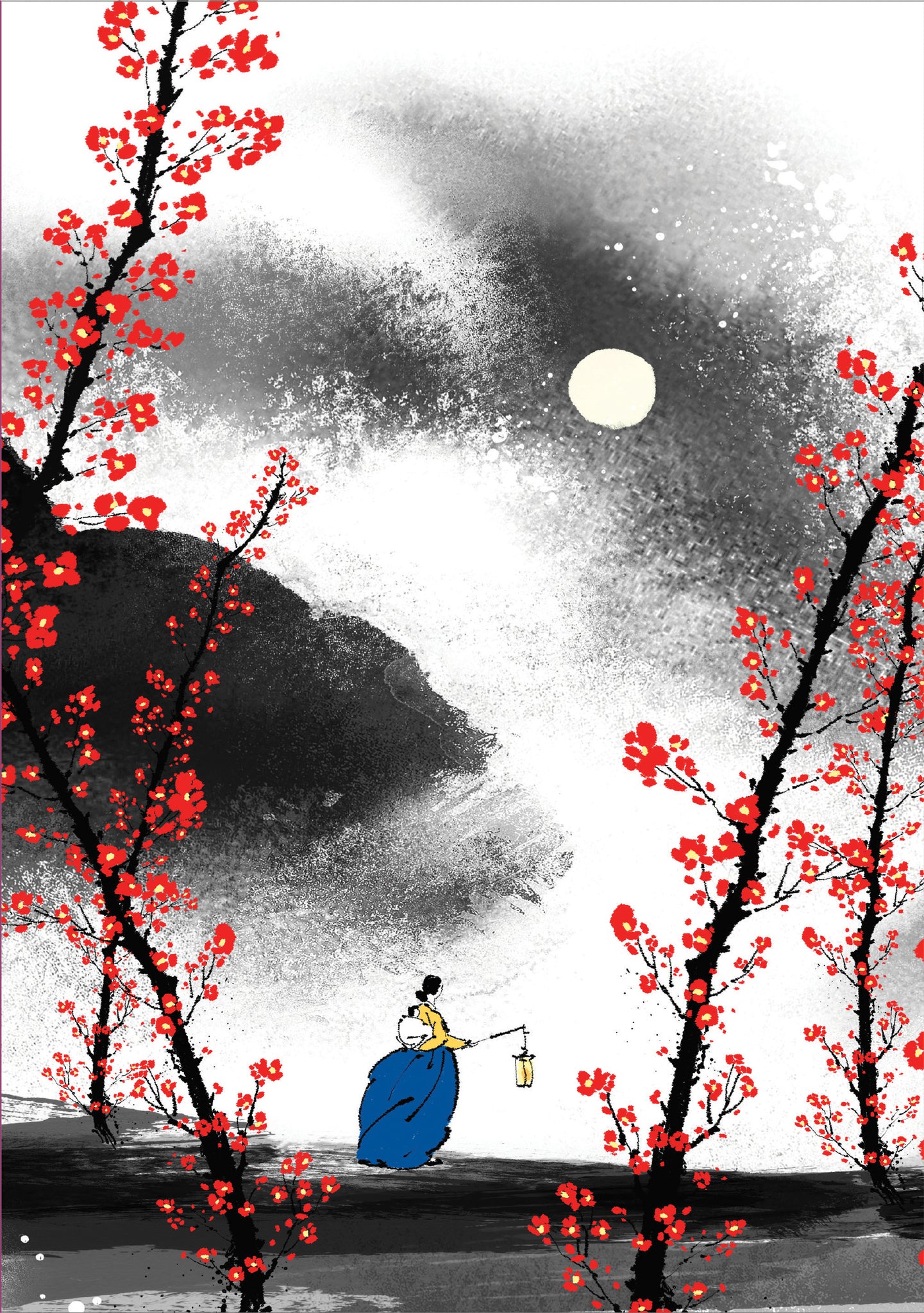 Cover image for Plum Blossoms on a Moonlit Night Lined Hardcover Journal ISBN 9780804855624