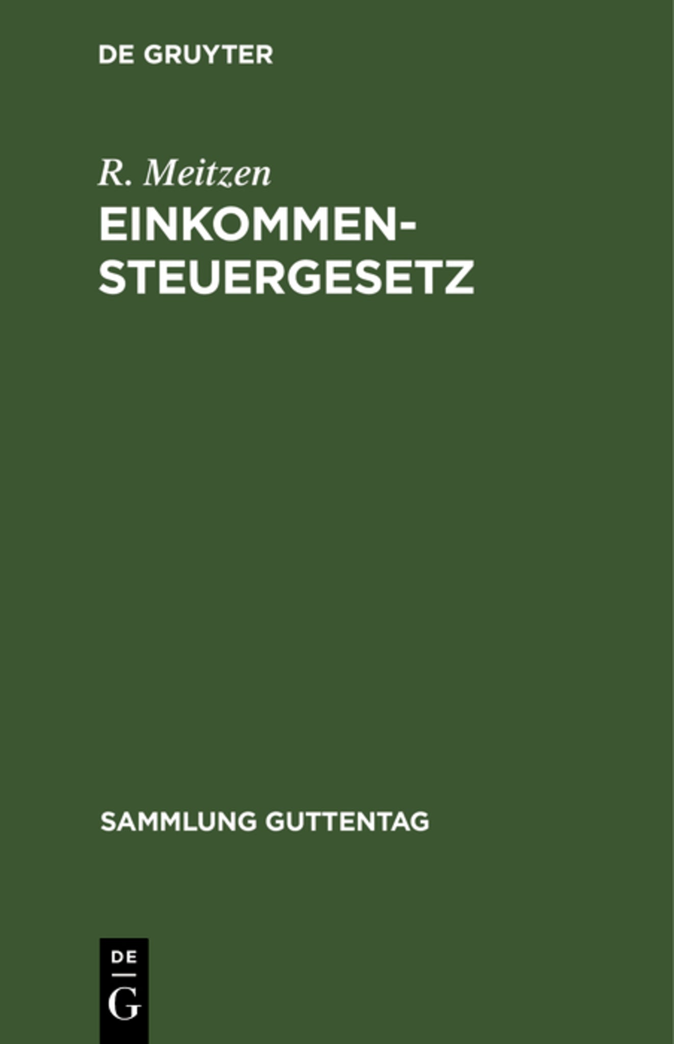 Cover image for Einkommensteuergesetz ISBN 9783111168265