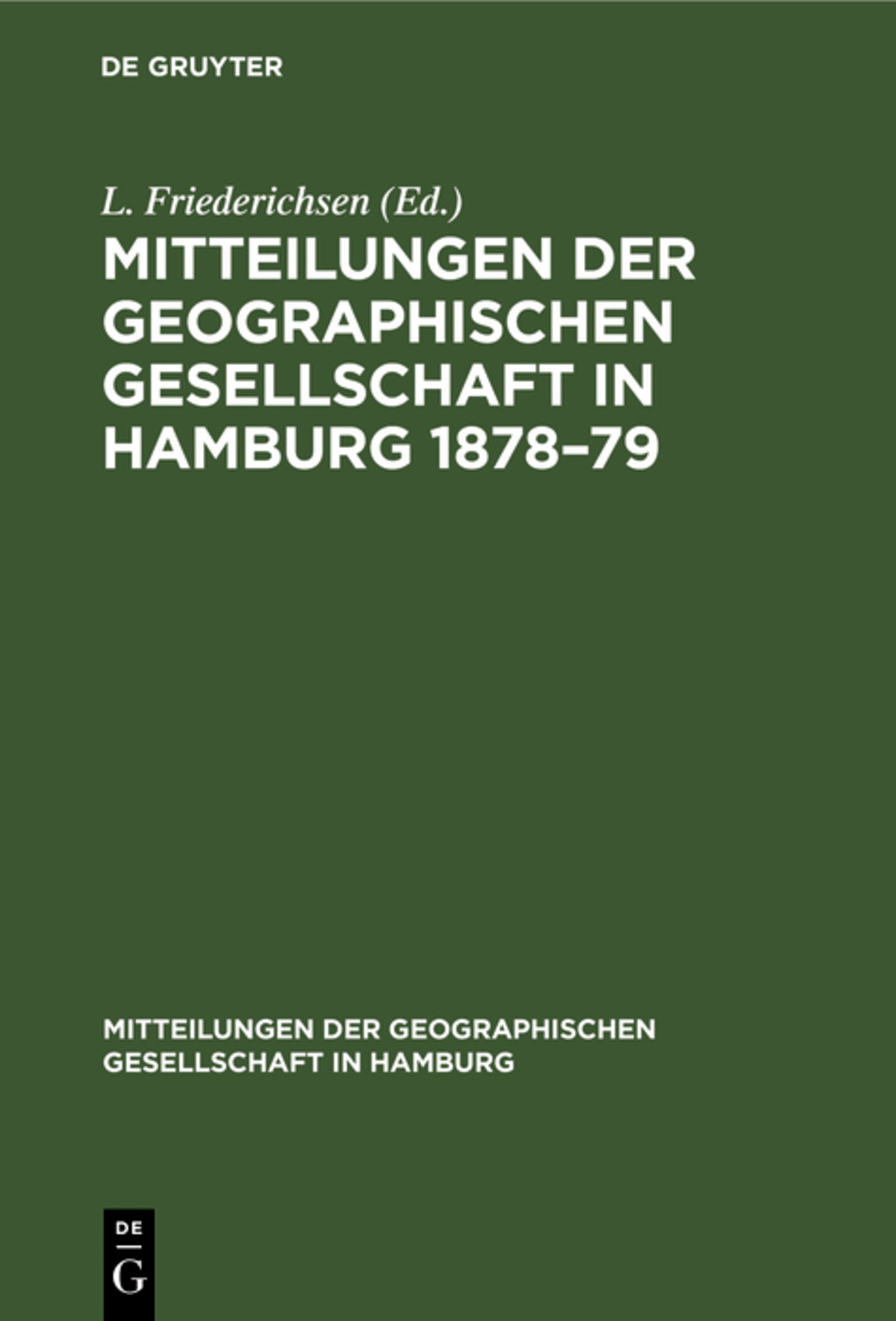 Mitteilungen der Geographischen Gesellschaft in Hamburg 1878–79
