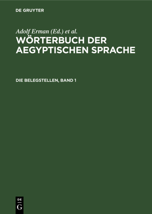 Die Belegstellen, Band 1