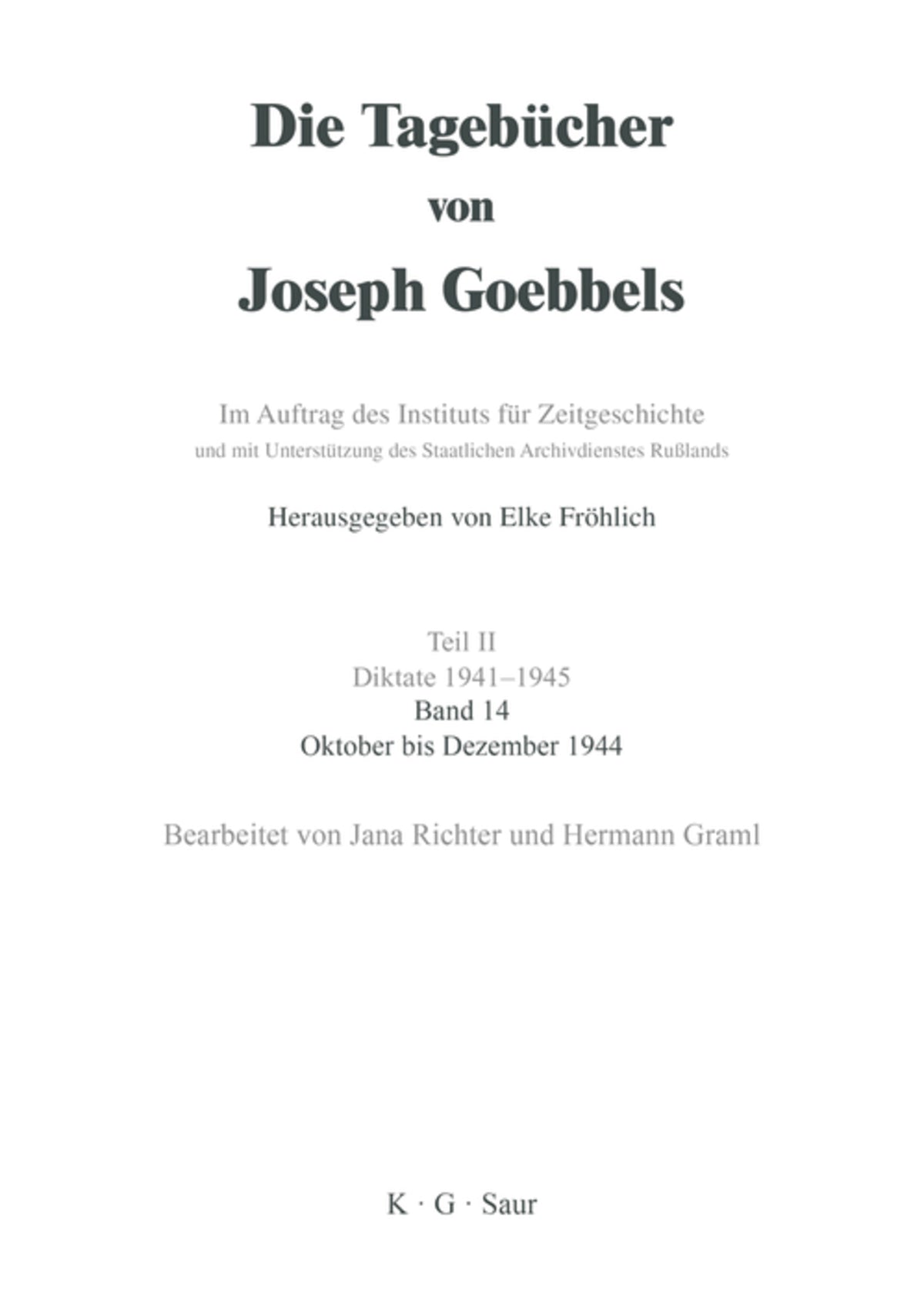 Cover image for Oktober - Dezember 1944 ISBN 9783598223105
