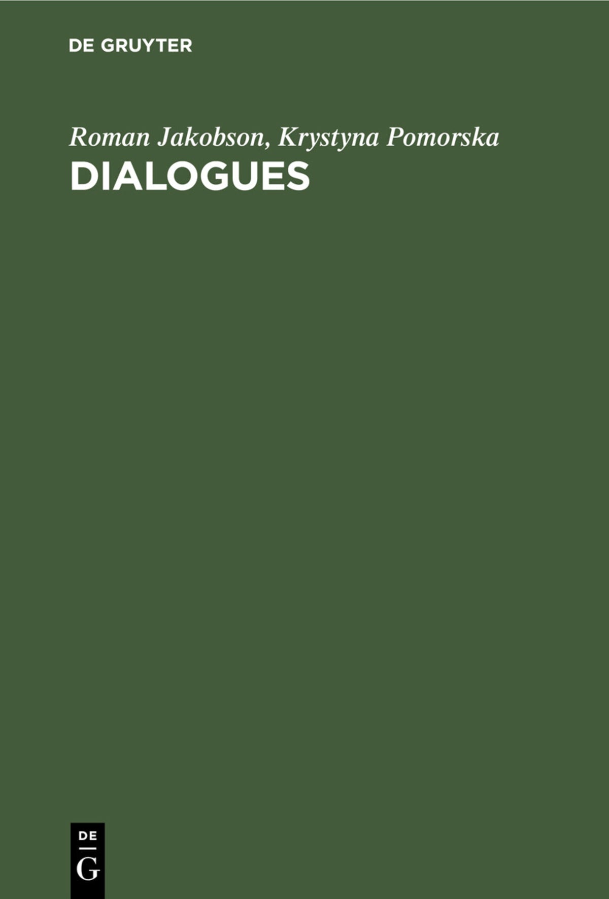 Cover image for Dialogues ISBN 9783112309940