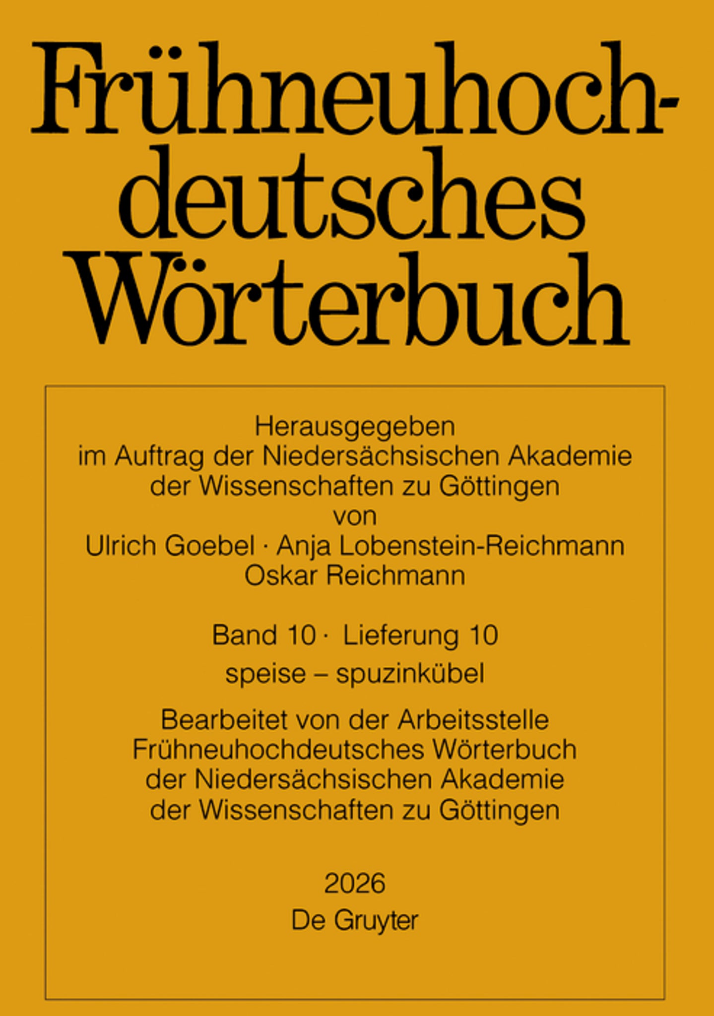 Cover image for Band 10/Lieferung 10 speise – spuzinkübel ISBN 