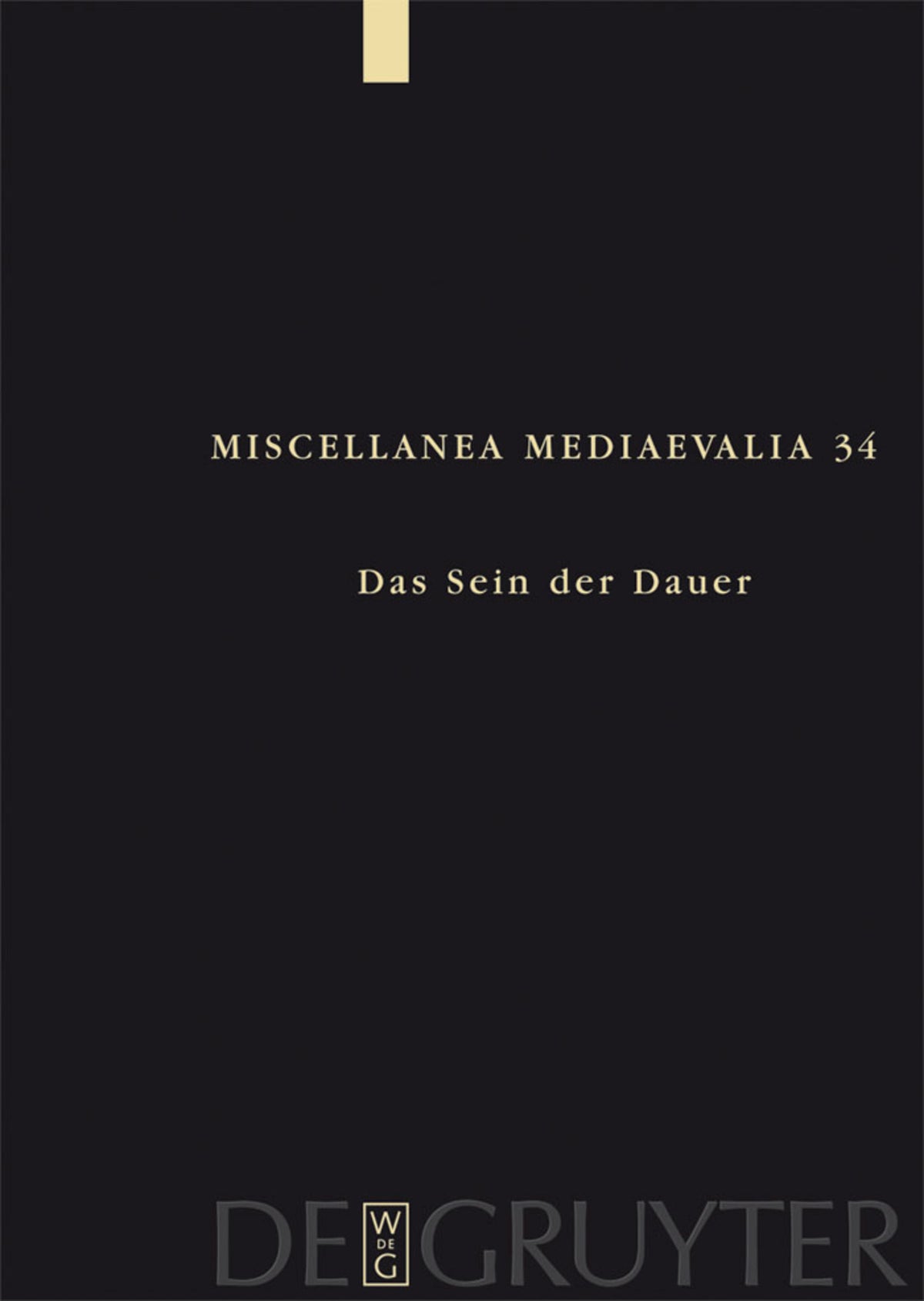 Cover image for Das Sein der Dauer ISBN 9783110203097