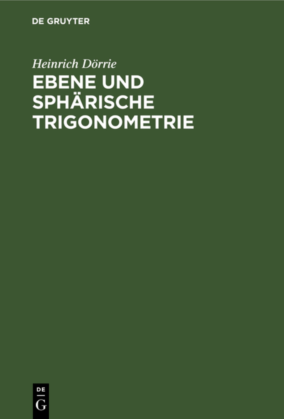 Cover image for Ebene und sphärische Trigonometrie ISBN 9783486778069