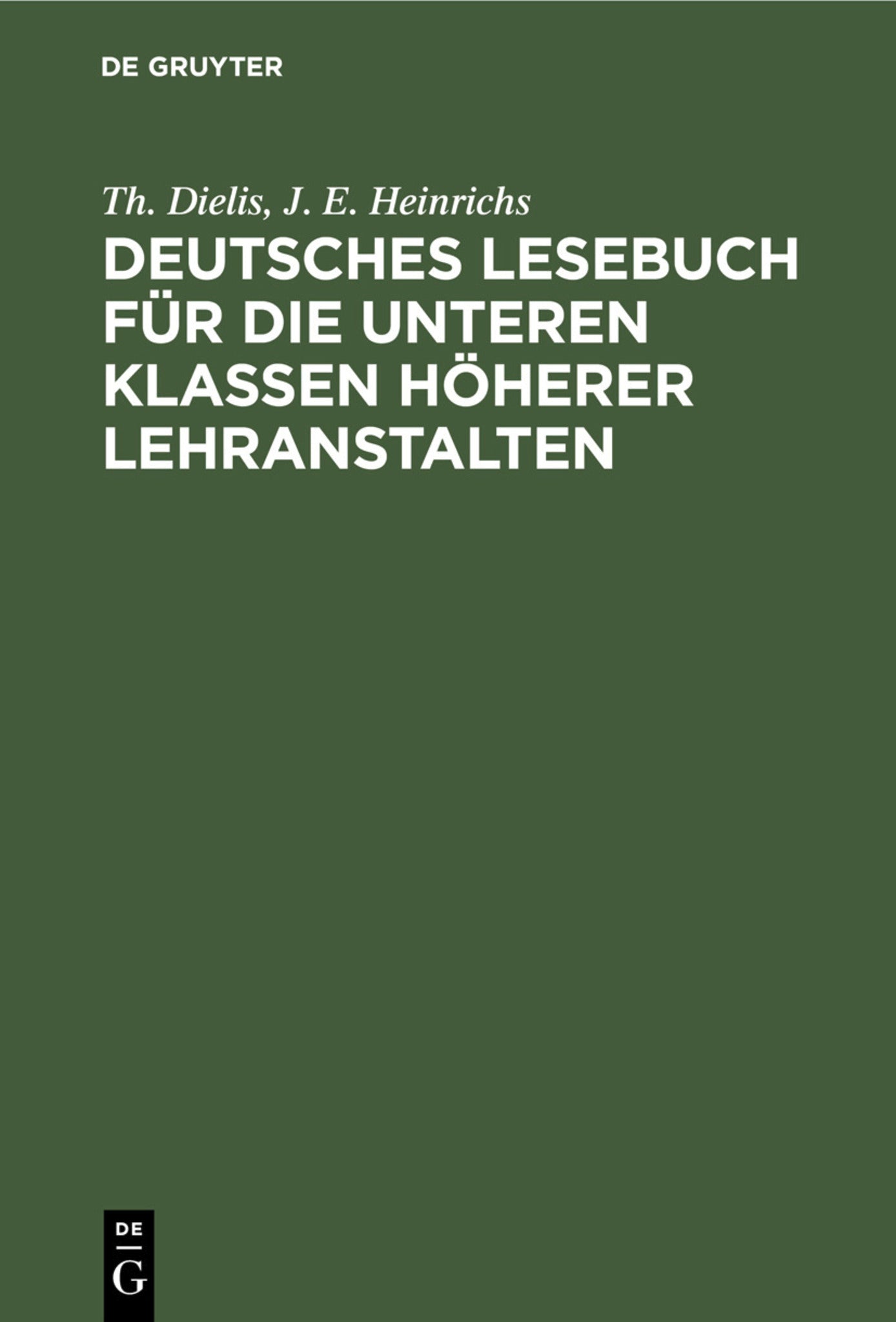 Deutsches Lesebuch für die unteren Klassen höherer Lehranstalten