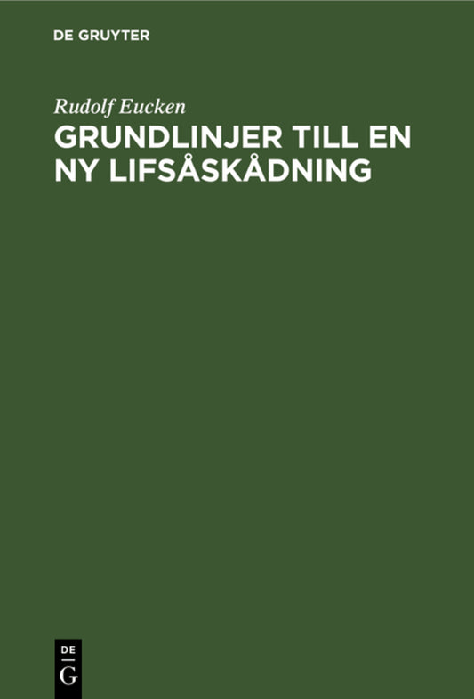 Grundlinjer till en ny lifsåskådning