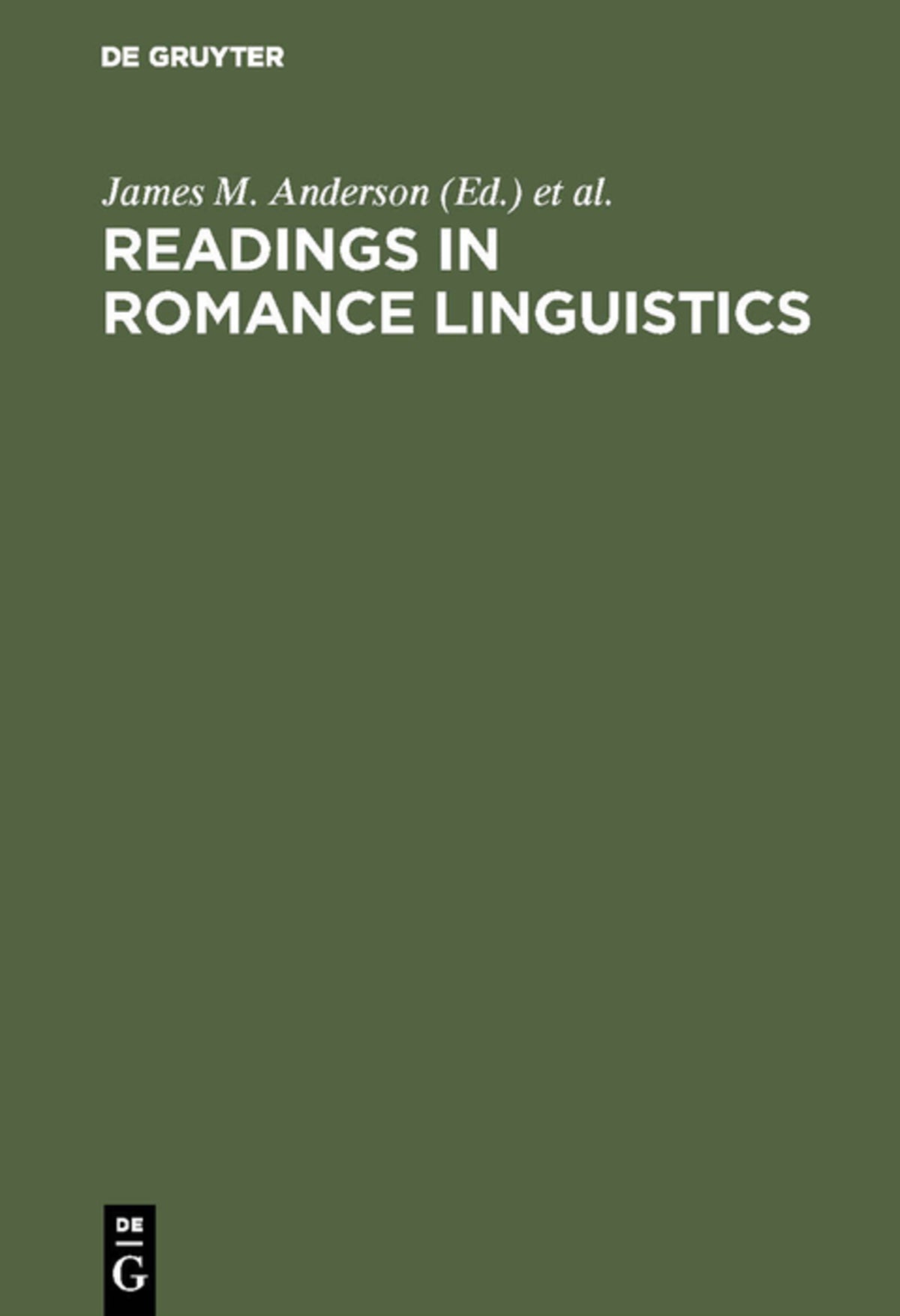 Cover image for Readings in Romance Linguistics ISBN 9789027923035