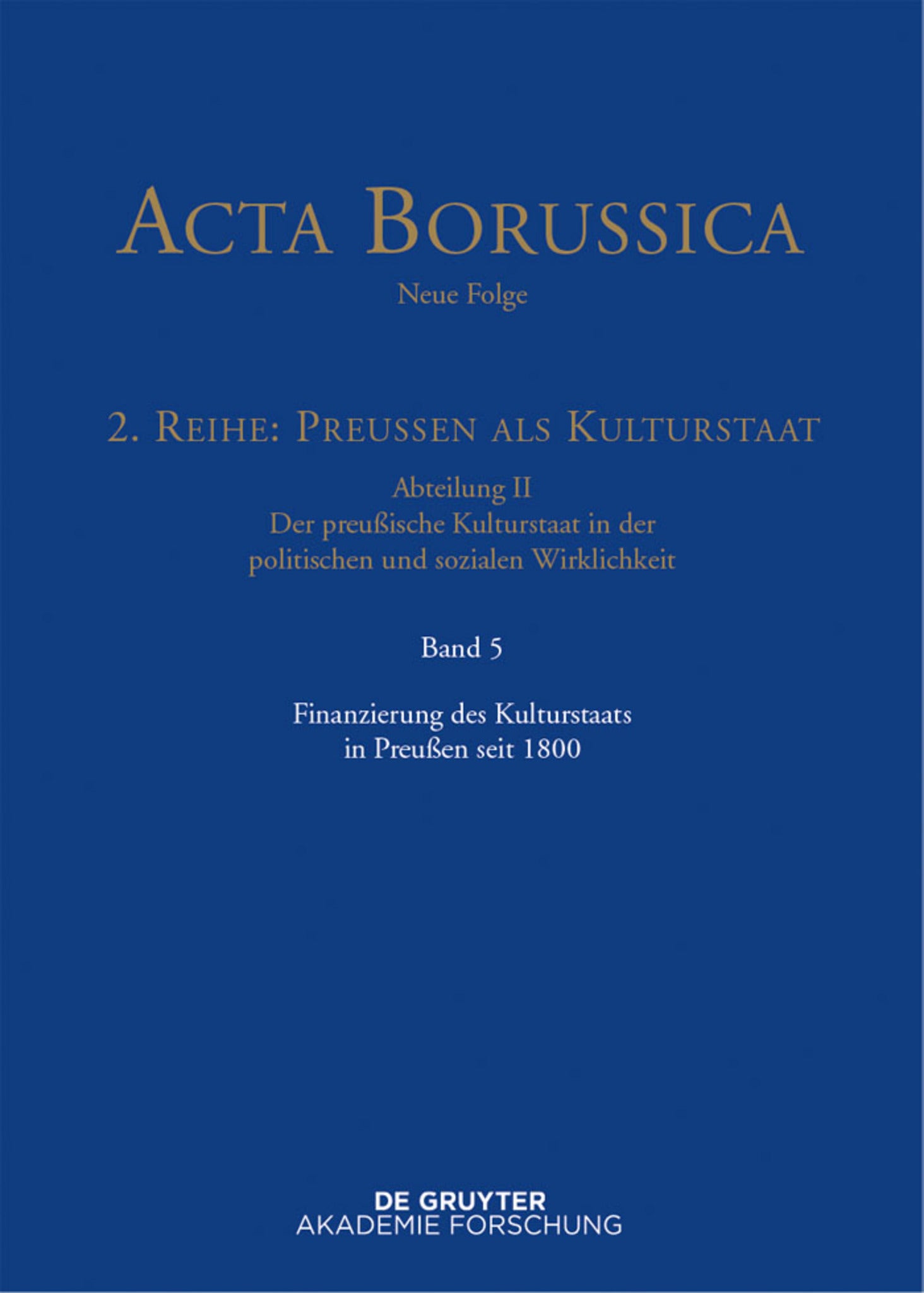 Finanzierung des Kulturstaats in Preußen seit 1800