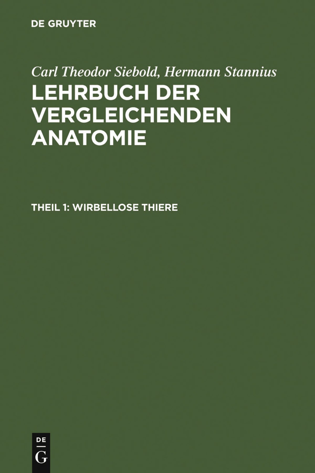 Cover image for Wirbellose Thiere ISBN 9783111077192