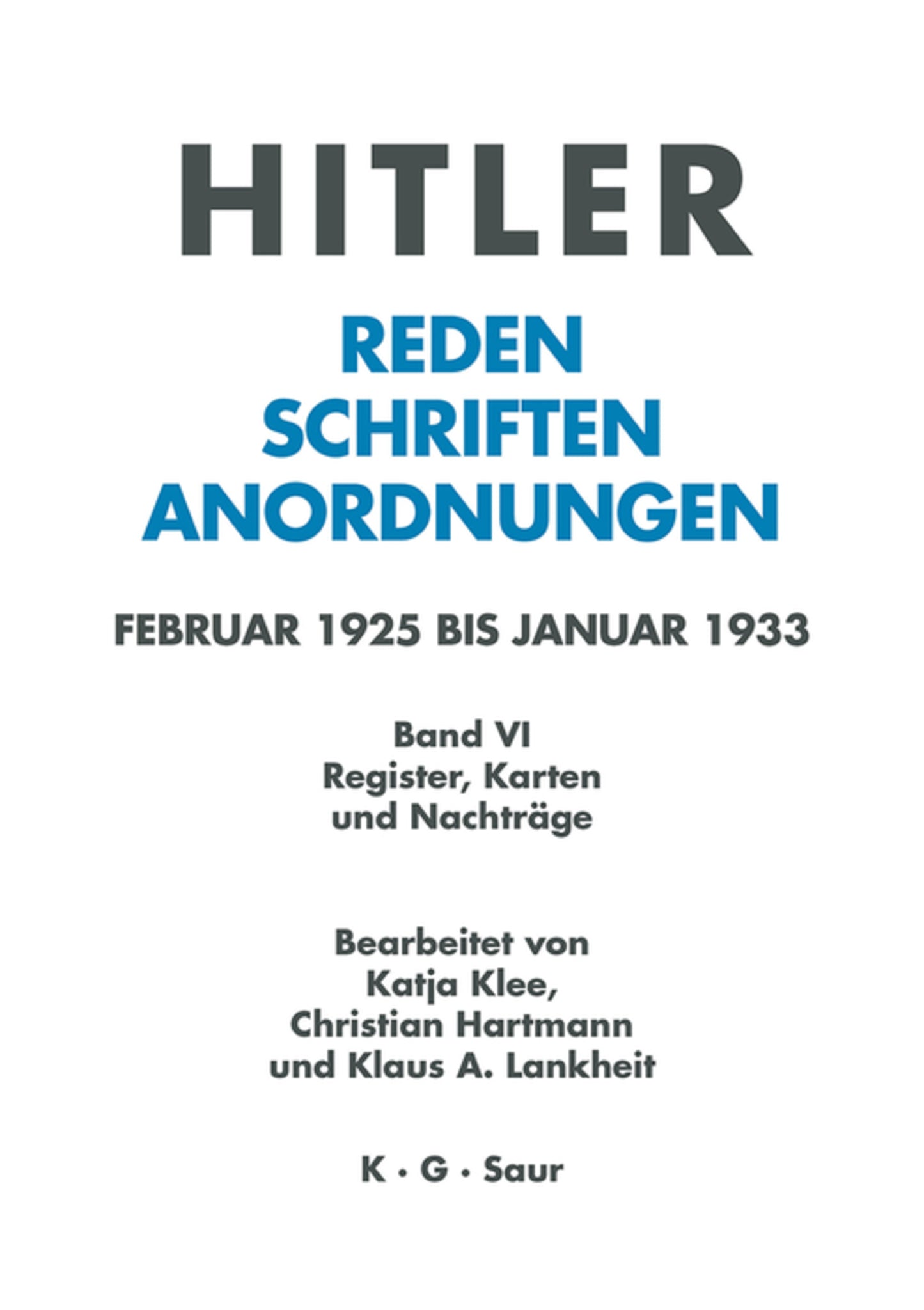 Register, Karten und Nachträge