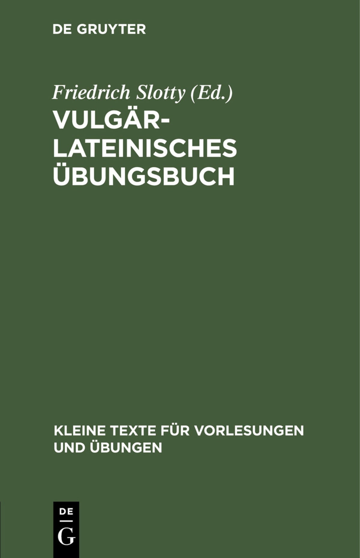 Vulgärlateinisches Übungsbuch