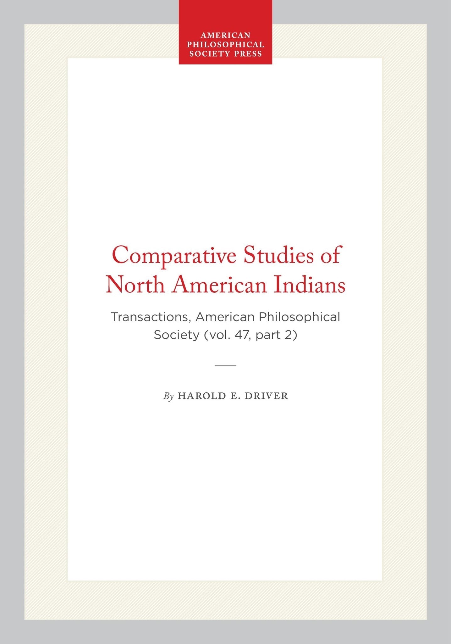 Comparative Studies of North American Indians
