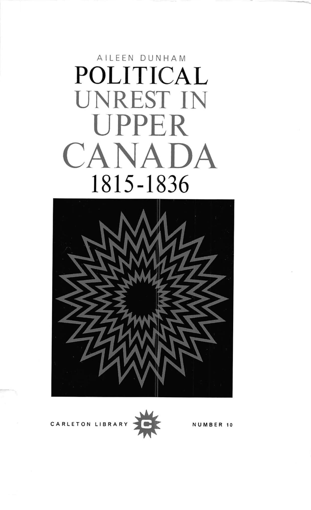 Cover image for Political Unrest in Upper Canada, 1815-1836 ISBN 9780773591226