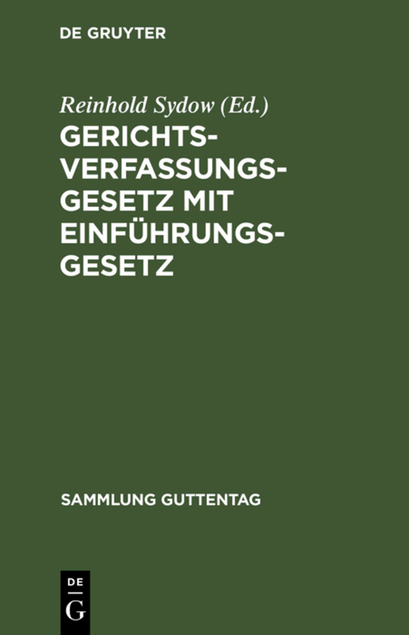 Gerichtsverfassungsgesetz mit Einführungsgesetz