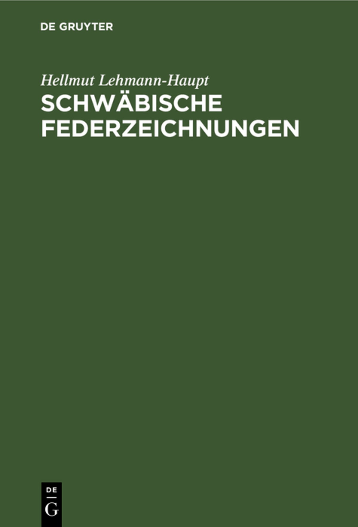 Cover image for Schwäbische Federzeichnungen ISBN 9783111132907