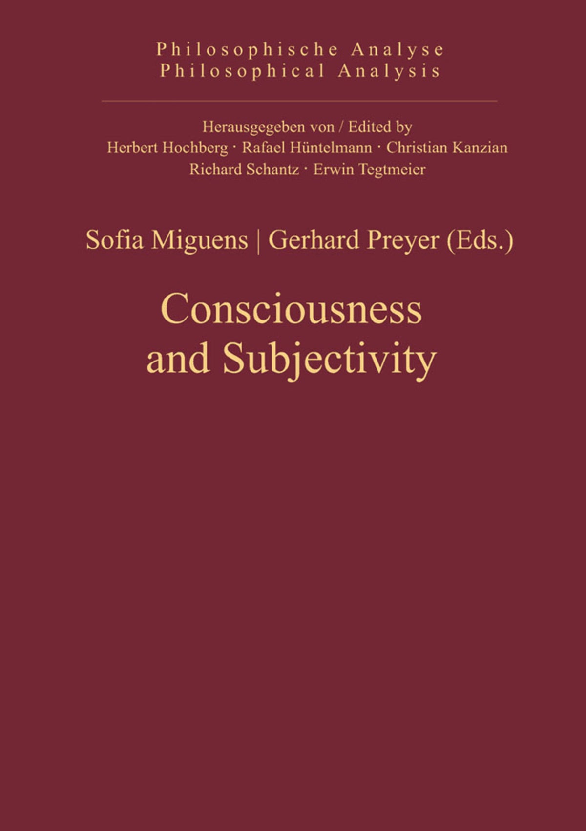 Cover image for Consciousness and Subjectivity ISBN 9783110325133