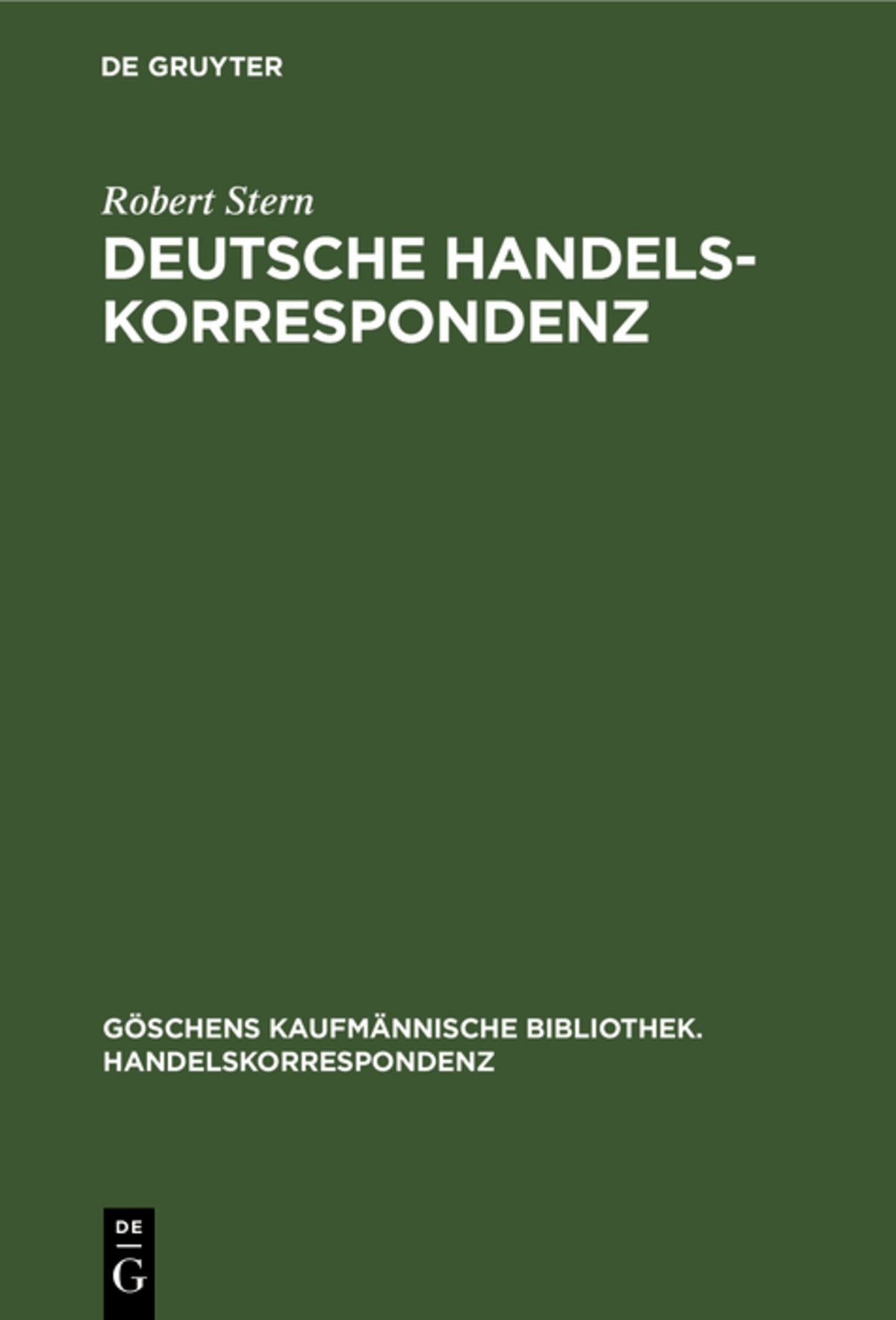 Cover image for Deutsche Handelskorrespondenz ISBN 9783112385494
