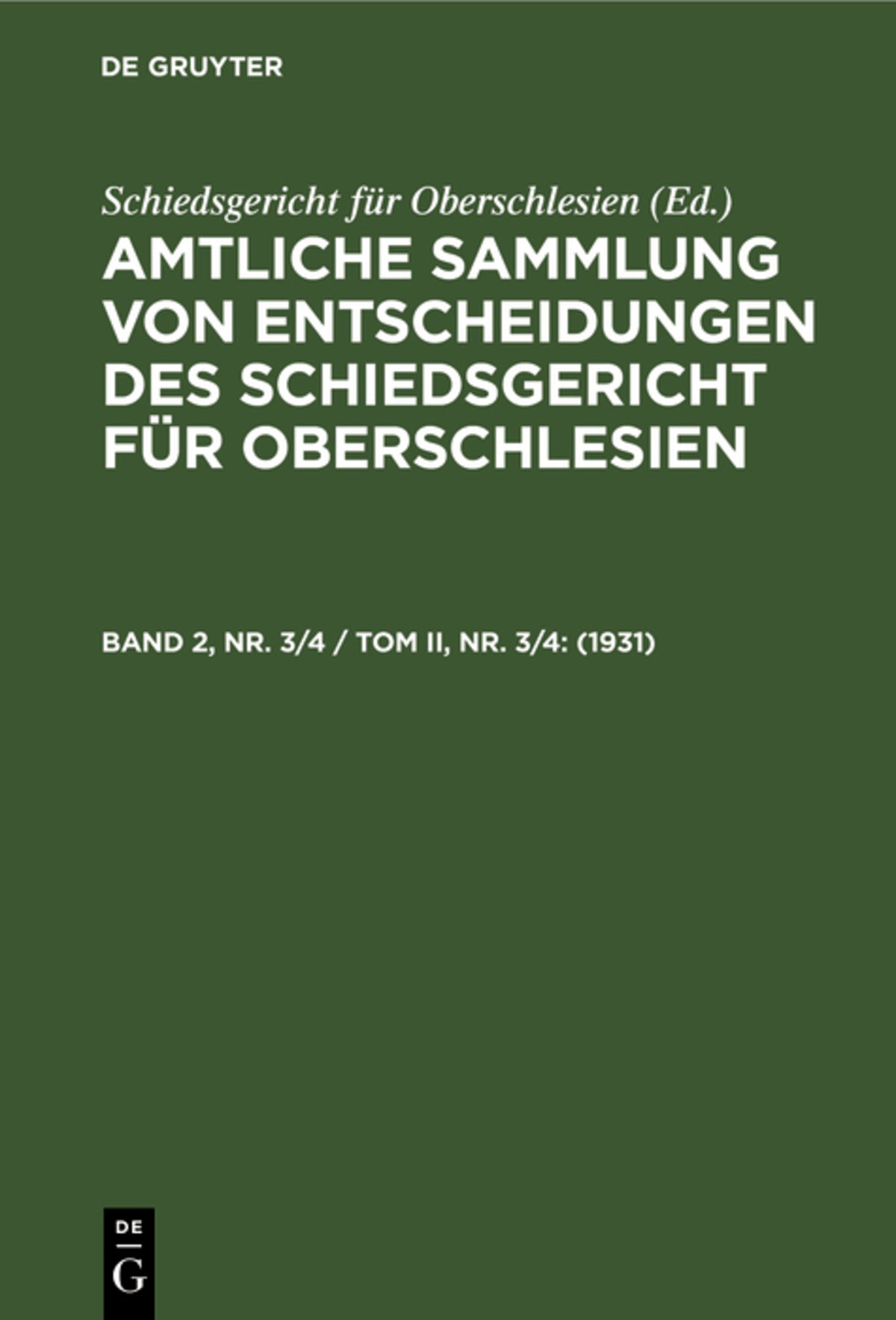 Cover image for 1931 ISBN 9783112690598