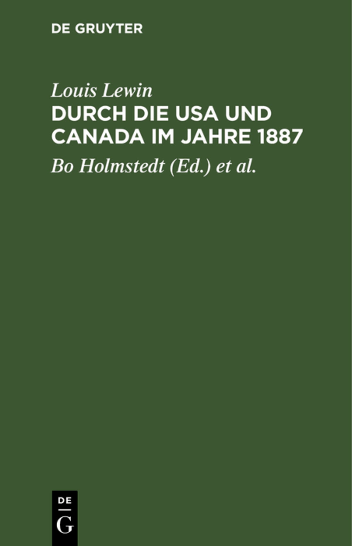 Cover image for Durch die USA und Canada im Jahre 1887 ISBN 9783112541555