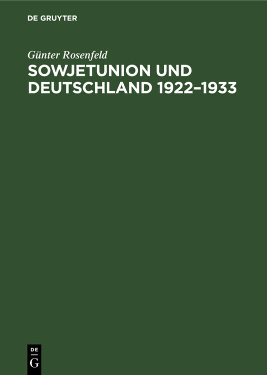 Sowjetunion und Deutschland 1922–1933