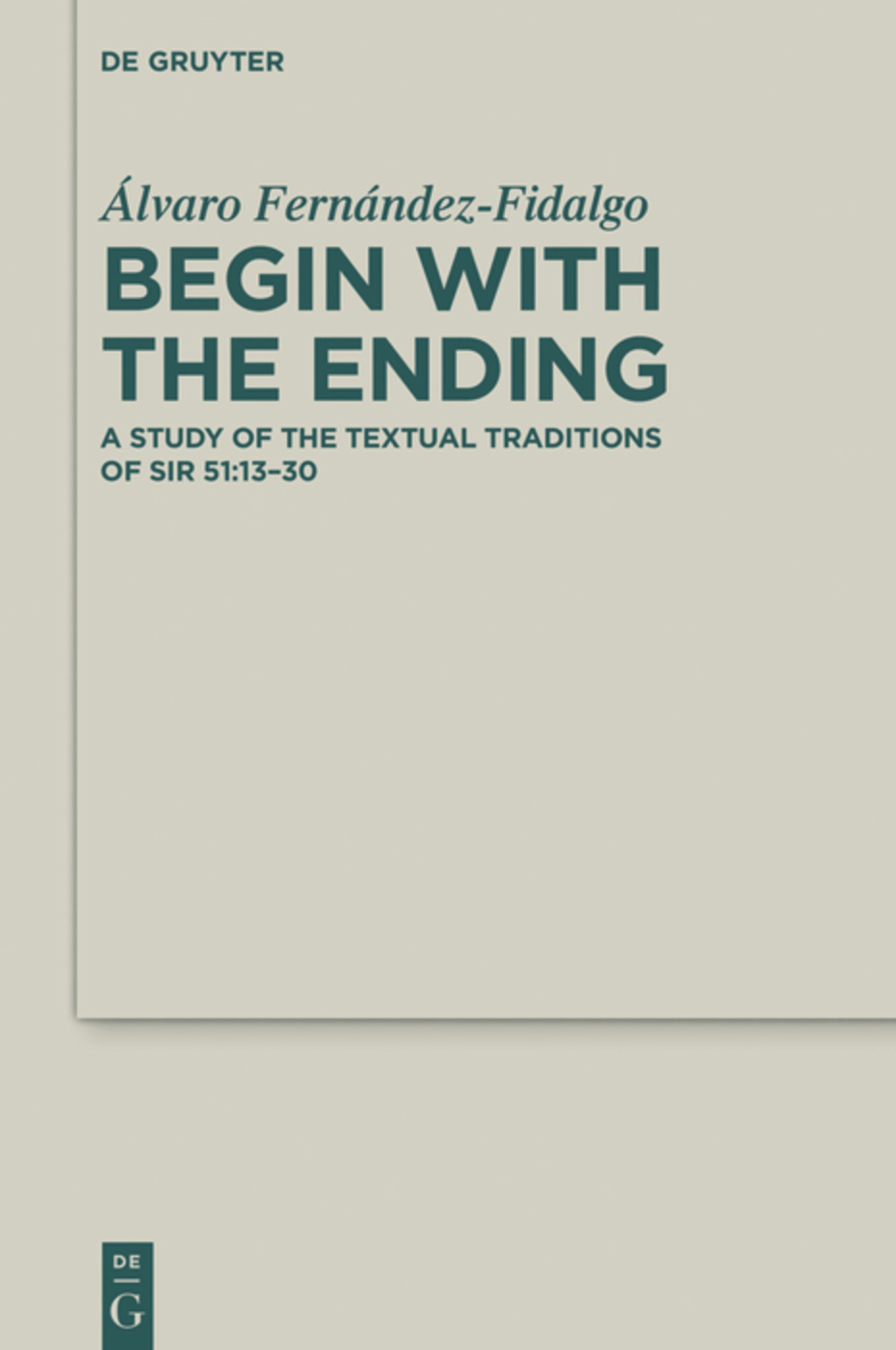 Cover image for Begin with the Ending ISBN 9783112266373