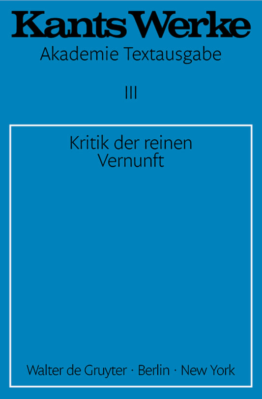 Kritik der reinen Vernunft