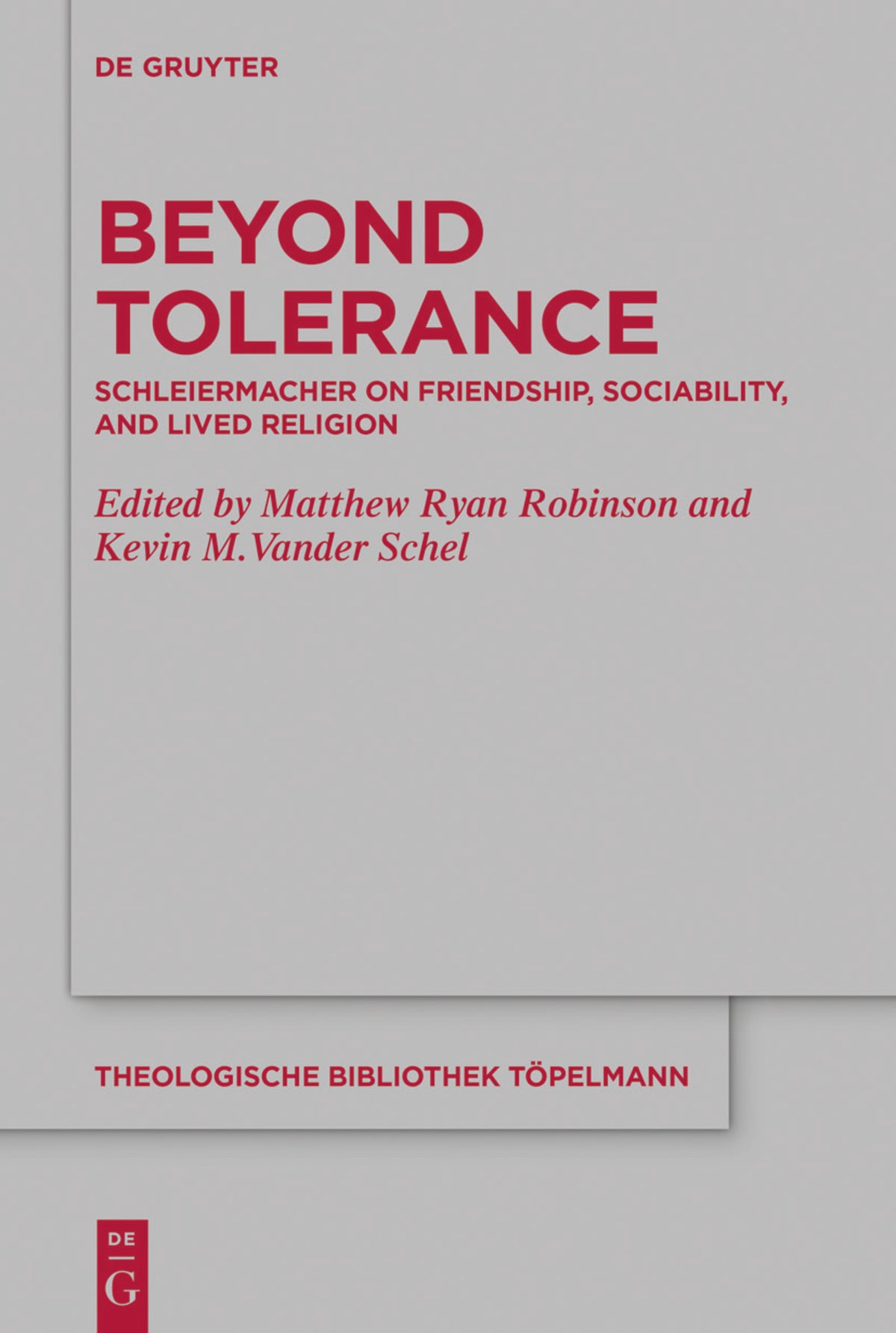 Cover image for Beyond Tolerance ISBN 9783110611977