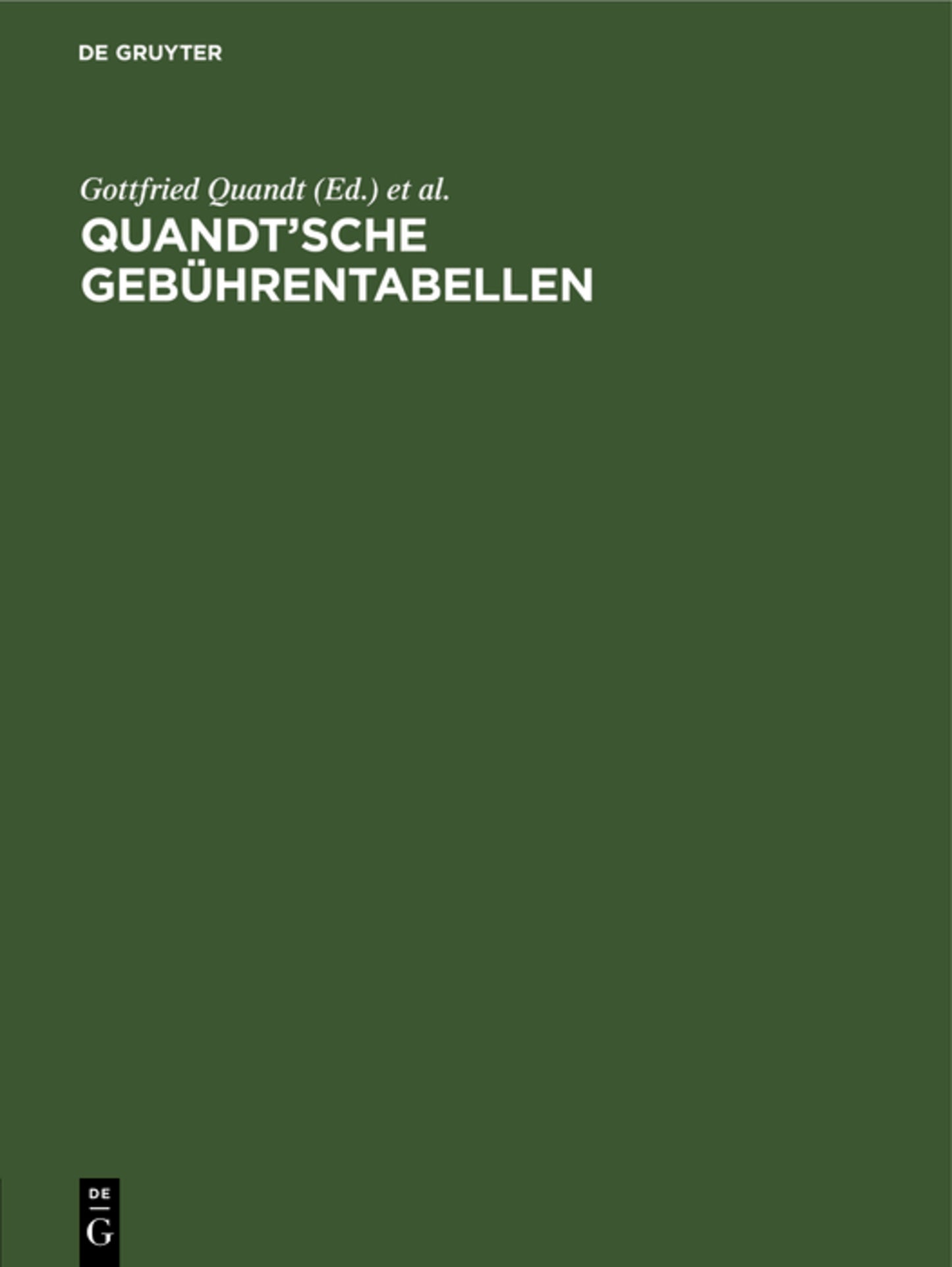 Quandt’sche Gebührentabellen