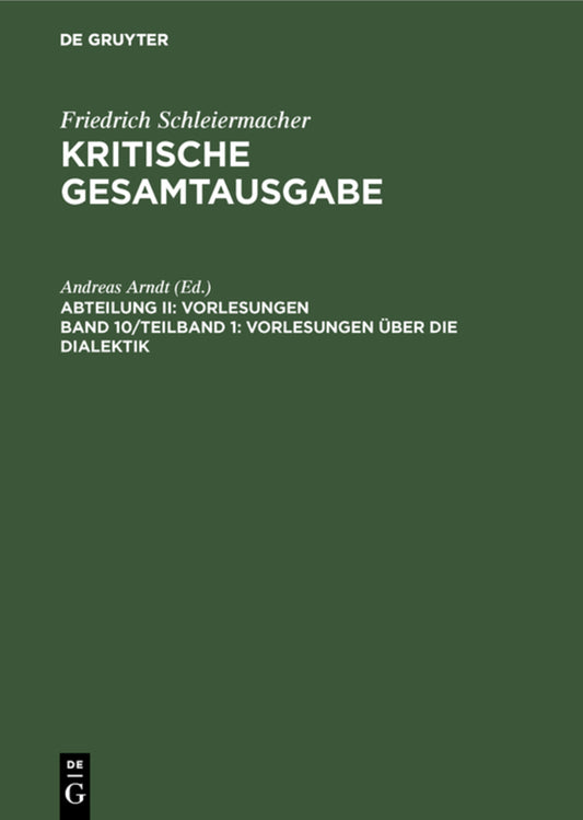 Vorlesungen über die Dialektik