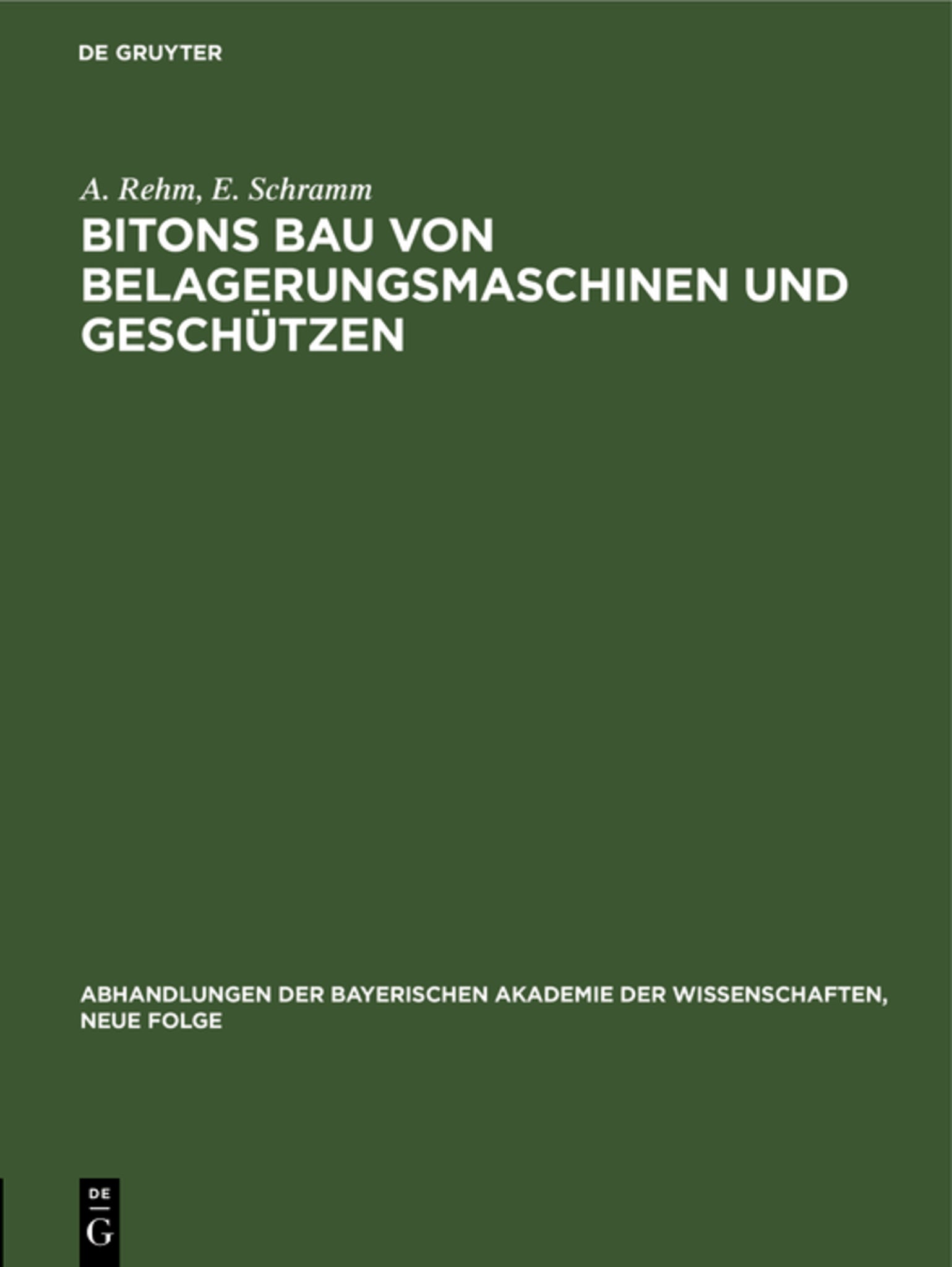 Bitons Bau von Belagerungsmaschinen und Geschützen
