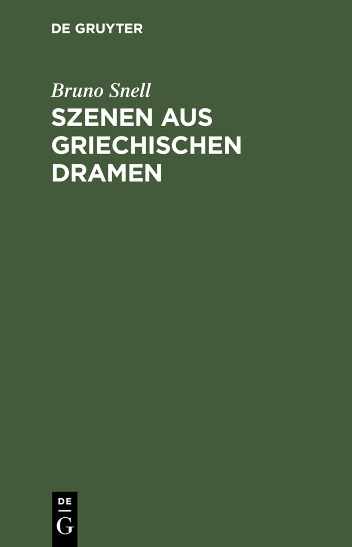 Cover image for Szenen aus griechischen Dramen ISBN 9783110018431