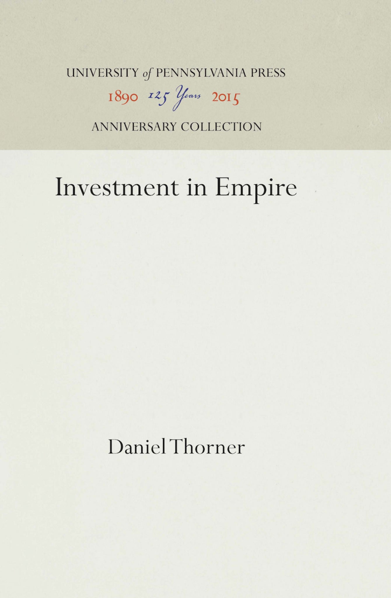 Cover image for Investment in Empire ISBN 9781512819038