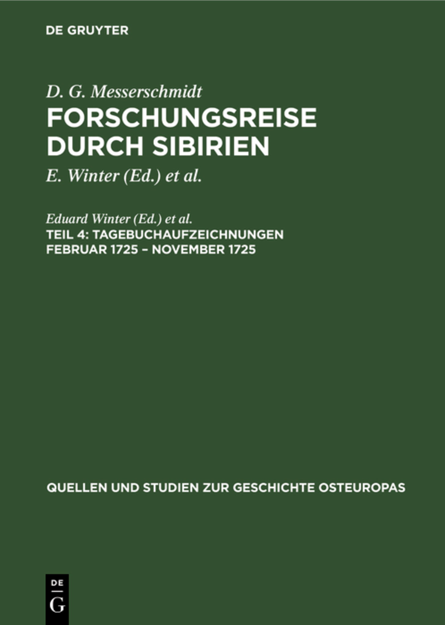 Tagebuchaufzeichnungen Februar 1725 – November 1725