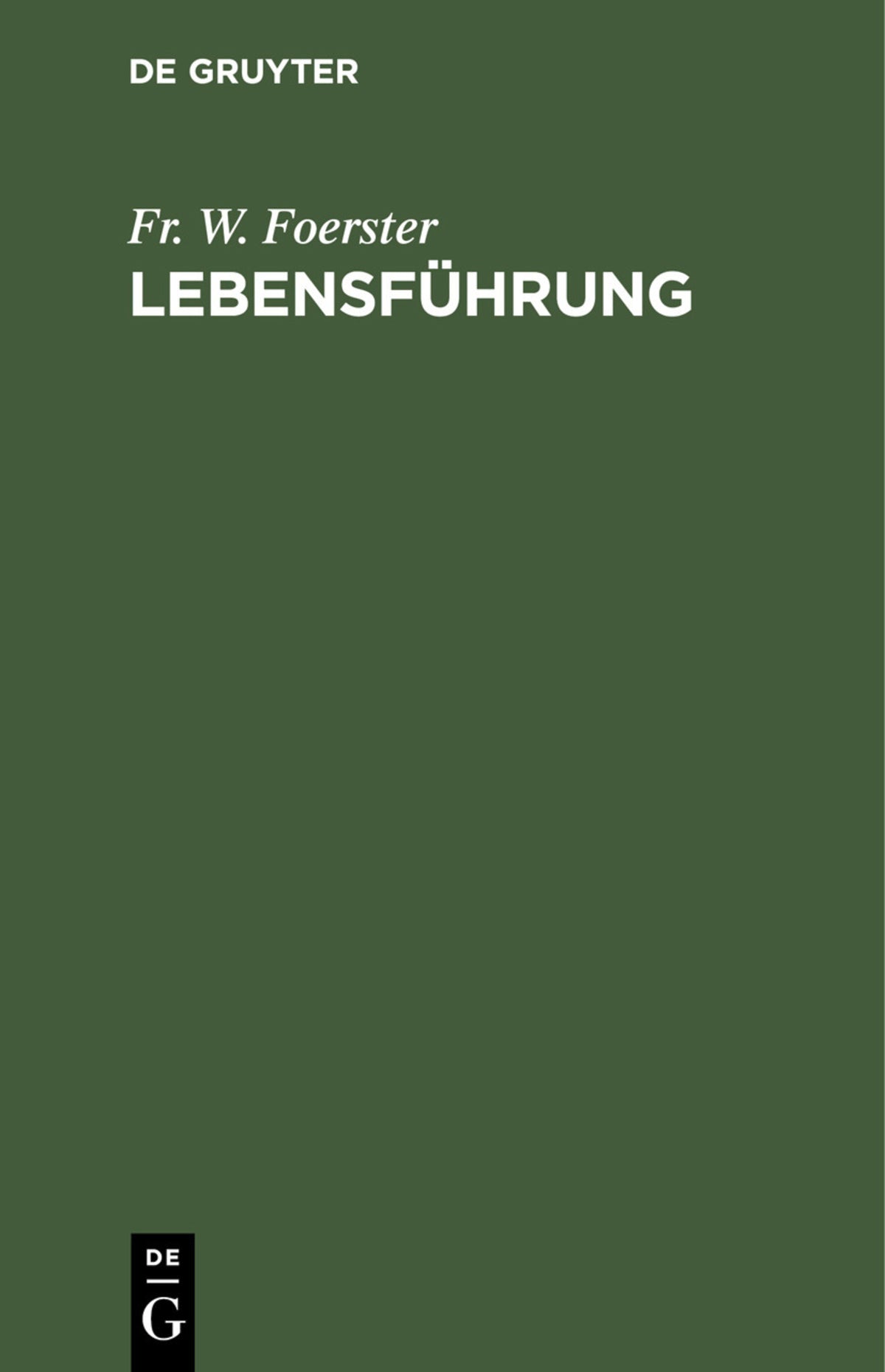 Cover image for Lebensführung ISBN 9783112461259