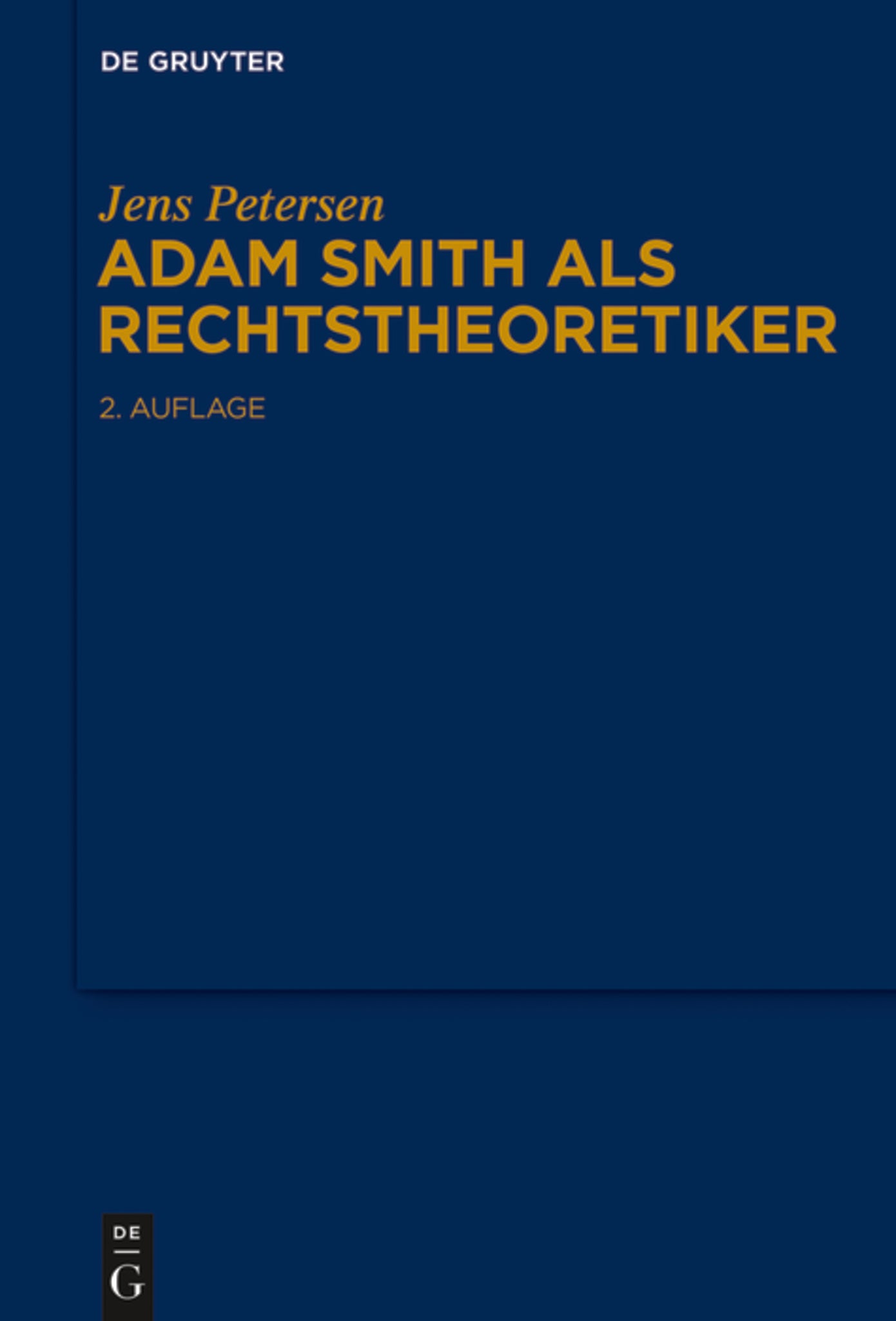 Cover image for Adam Smith als Rechtstheoretiker ISBN 9783110489408